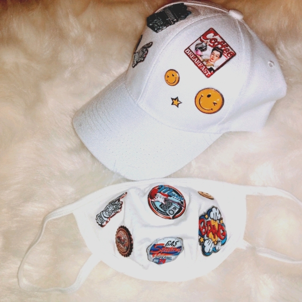 White cap with Mask's to match!